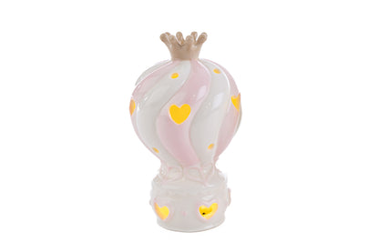 Pink Led Porcelain Hot Air Balloon Favor Le Stelle