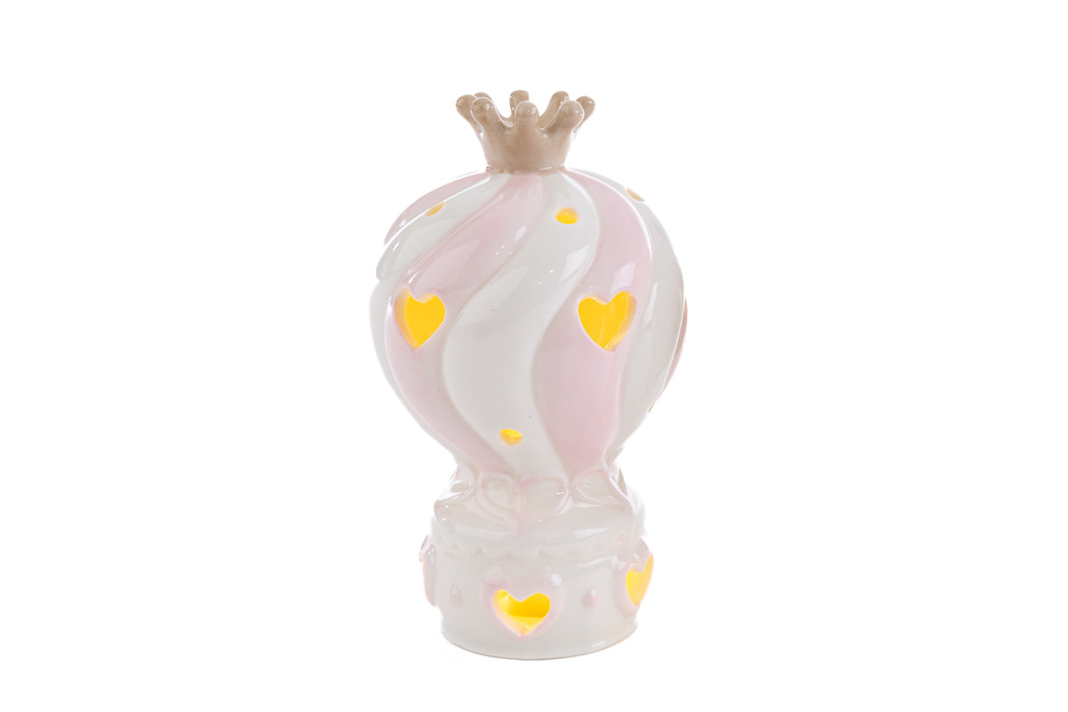 Pink Led Porcelain Hot Air Balloon Favor Le Stelle