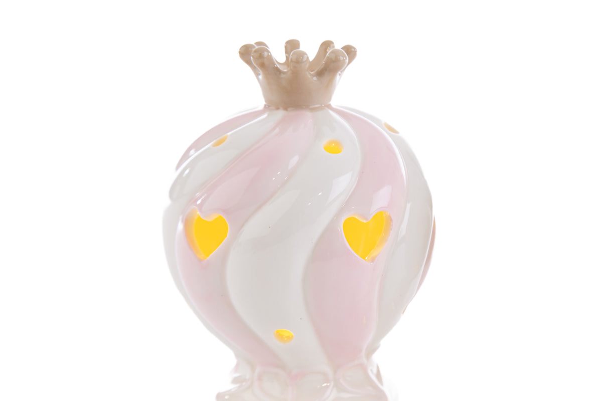 Pink Led Porcelain Hot Air Balloon Favor Le Stelle