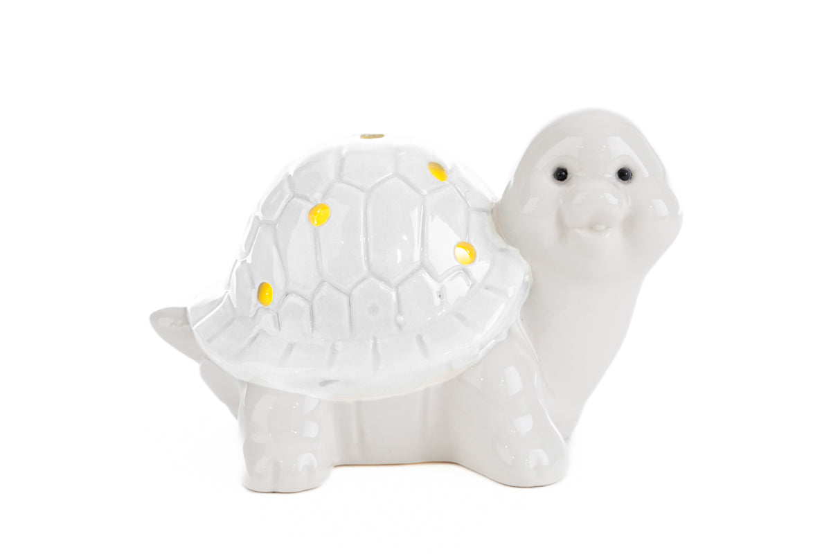 Faveur d'étoiles LED en porcelaine de tortue blanche