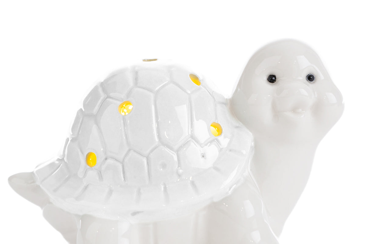 Faveur d'étoiles LED en porcelaine de tortue blanche