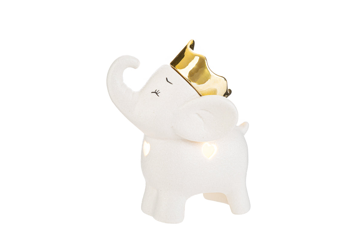 Porcelain Elephant Led Stars Favor