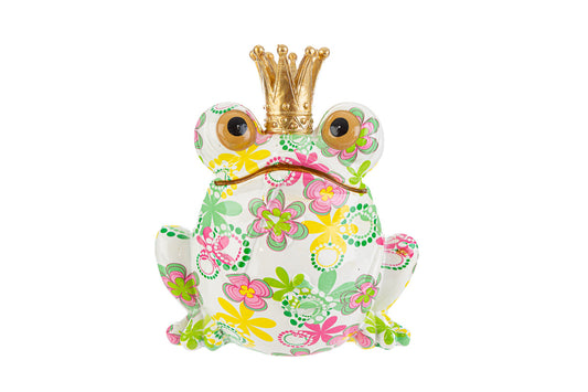 Bomboniera Frog Salvadanaio Flowercolor in Resina con Shopper Le Stelle