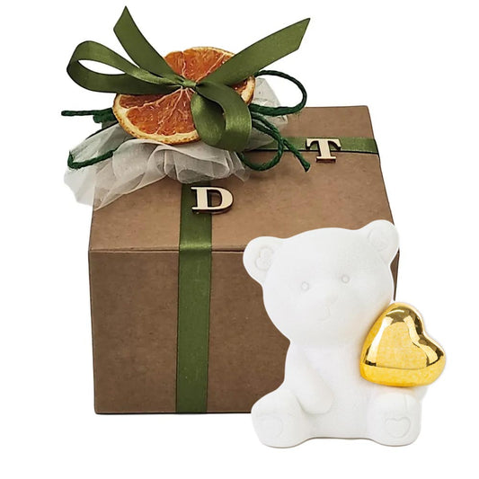 Porcelain Gold Heart Bear Favor The Stars